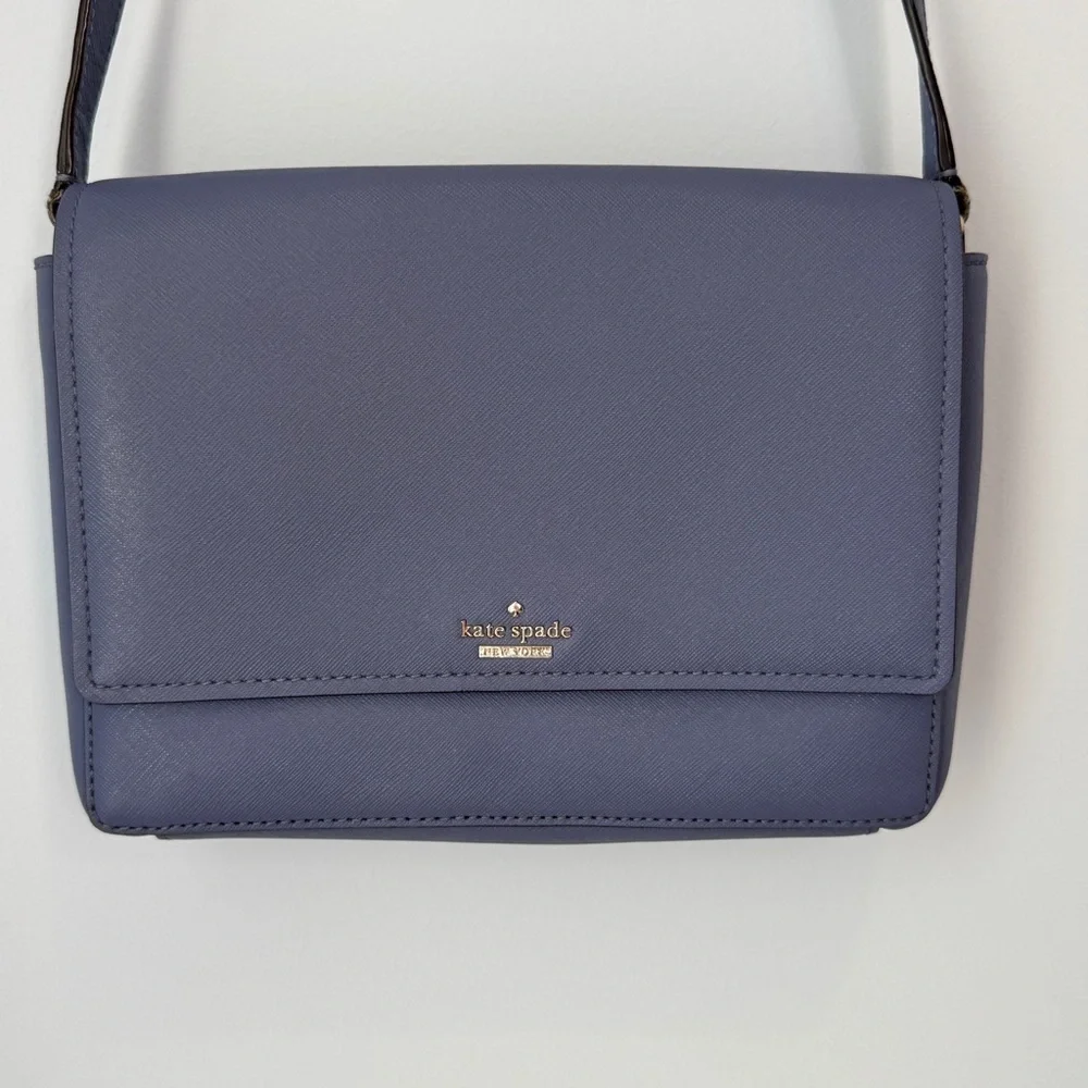 Kate Spade Blue Crossbody Classic Flap Purse Handbag Bag